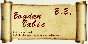 Bogdan Babić vizit kartica